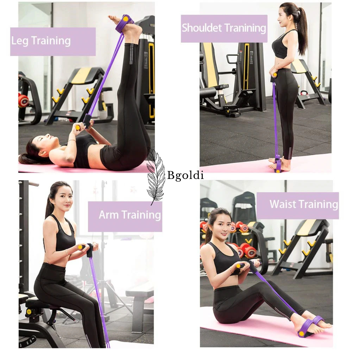 6-Tube Pedal Resistance Band β Multifunction Elastic Fitness Puller for Strength & Arm Training