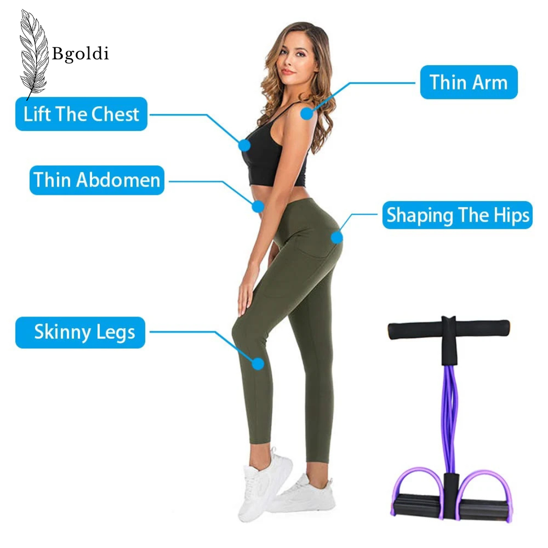 6-Tube Pedal Resistance Band β Multifunction Elastic Fitness Puller for Strength & Arm Training