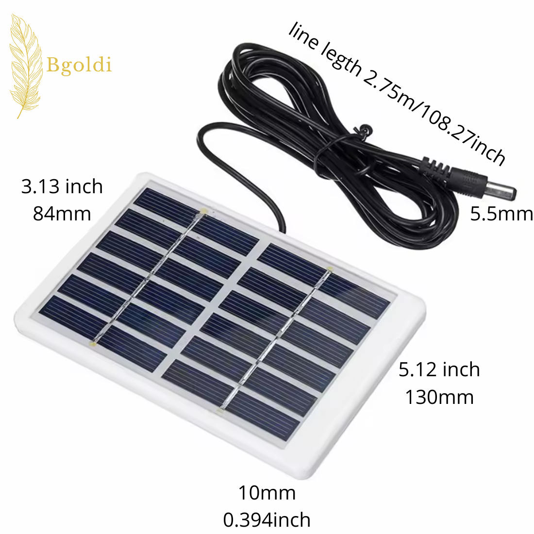 Mini 6V USB Solar Panel Charger – 1.2W Monocrystalline with Long Cable for DIY & Outdoor Projects